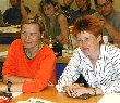 Gesine Lötzsch und Petra Pau auf der Klausur der Berliner PDS-Fraktion; Foto: Axel Hildebrandt
